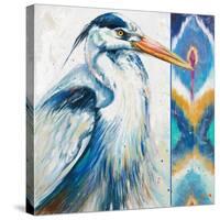 Blue Heron Ikat I-Patricia Pinto-Stretched Canvas