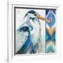 Blue Heron Ikat I-Patricia Pinto-Framed Art Print