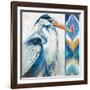 Blue Heron Ikat I-Patricia Pinto-Framed Art Print