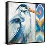 Blue Heron Ikat I-Patricia Pinto-Framed Stretched Canvas