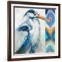 Blue Heron Ikat I-Patricia Pinto-Framed Art Print