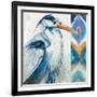 Blue Heron Ikat I-Patricia Pinto-Framed Art Print