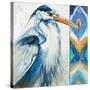 Blue Heron Ikat I-Patricia Pinto-Stretched Canvas