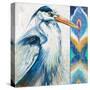 Blue Heron Ikat I-Patricia Pinto-Stretched Canvas