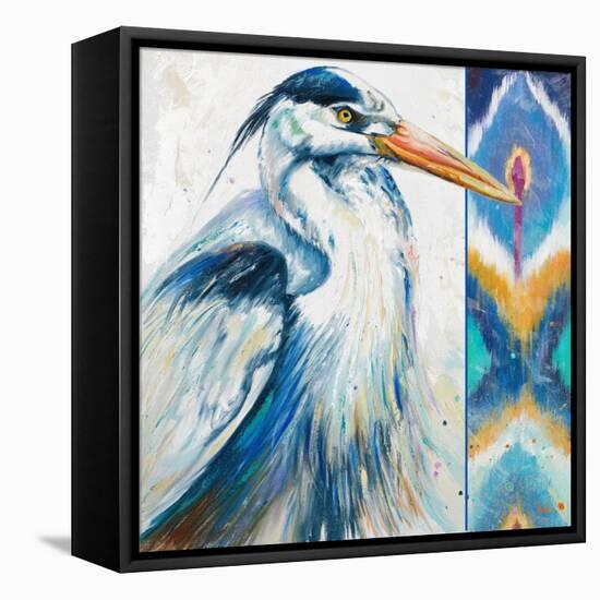 Blue Heron Ikat I-Patricia Pinto-Framed Stretched Canvas