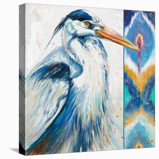 Blue Heron Ikat I-Patricia Pinto-Stretched Canvas