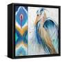 Blue Heron Ikat II-Patricia Pinto-Framed Stretched Canvas