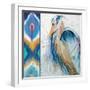 Blue Heron Ikat II-Patricia Pinto-Framed Art Print