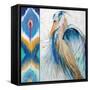 Blue Heron Ikat II-Patricia Pinto-Framed Stretched Canvas