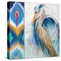 Blue Heron Ikat II-Patricia Pinto-Stretched Canvas