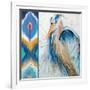 Blue Heron Ikat II-Patricia Pinto-Framed Art Print