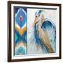 Blue Heron Ikat II-Patricia Pinto-Framed Art Print