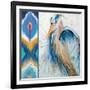 Blue Heron Ikat II-Patricia Pinto-Framed Art Print