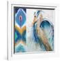 Blue Heron Ikat II-Patricia Pinto-Framed Art Print