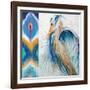 Blue Heron Ikat II-Patricia Pinto-Framed Art Print