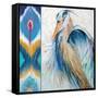 Blue Heron Ikat II-Patricia Pinto-Framed Stretched Canvas