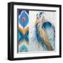 Blue Heron Ikat II-Patricia Pinto-Framed Art Print