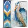 Blue Heron Ikat II-Patricia Pinto-Mounted Art Print