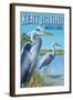 Blue Heron - Kent Island, Maryland-Lantern Press-Framed Art Print