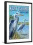 Blue Heron - Kent Island, Maryland-Lantern Press-Framed Art Print