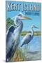 Blue Heron - Kent Island, Maryland-Lantern Press-Mounted Art Print