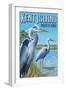 Blue Heron - Kent Island, Maryland-Lantern Press-Framed Art Print
