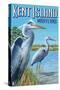 Blue Heron - Kent Island, Maryland-Lantern Press-Stretched Canvas