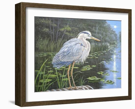 Blue Heron Moon-Bruce Dumas-Framed Giclee Print