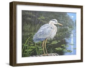 Blue Heron Moon-Bruce Dumas-Framed Giclee Print