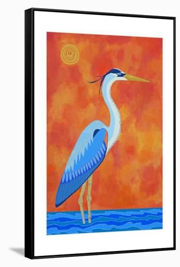 Blue Heron-Casey Craig-Framed Stretched Canvas