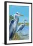 Blue Herons - East Coast-Lantern Press-Framed Art Print