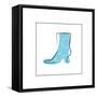 Blue High Heeled Boot-null-Framed Stretched Canvas