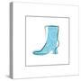 Blue High Heeled Boot-null-Stretched Canvas