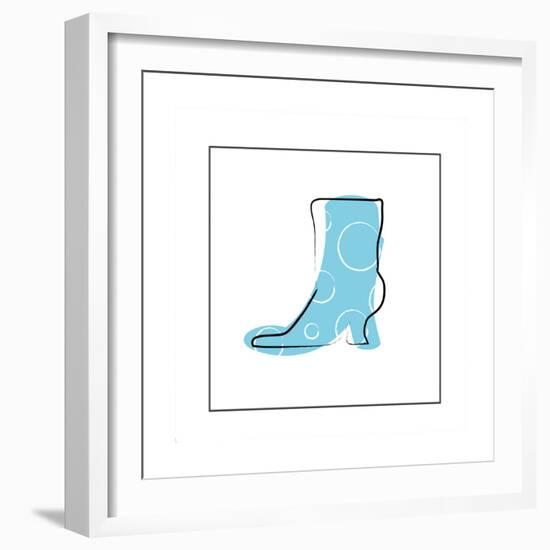 Blue High Heeled Boot-null-Framed Giclee Print