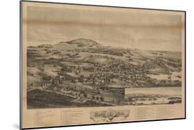 Blue Hill, Maine - Panoramic Map-Lantern Press-Mounted Art Print