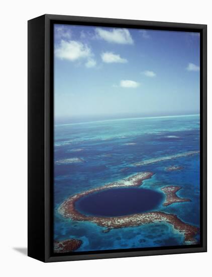 Blue Hole, Lighthouse Reef, Belize, Central America-Upperhall-Framed Stretched Canvas