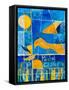 Blue Horizons-Margaret Coxall-Framed Stretched Canvas
