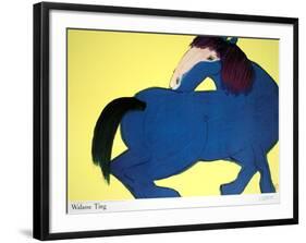 Blue Horse-Walasse Ting-Framed Art Print