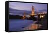 Blue Hour at Golden Gate Bridge, San Francisco California-Vincent James-Framed Stretched Canvas