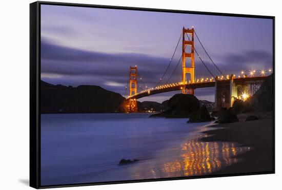Blue Hour at Golden Gate Bridge, San Francisco California-Vincent James-Framed Stretched Canvas