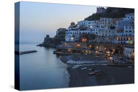 Blue Hour, Dusk in Atrani, Near Amalfi, Costiera Amalfitana (Amalfi Coast), Campania, Italy-Eleanor Scriven-Stretched Canvas