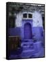 Blue House in Morocco-Michael Brown-Framed Stretched Canvas
