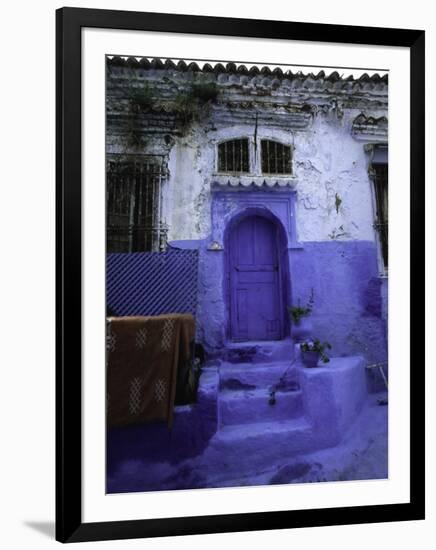 Blue House in Morocco-Michael Brown-Framed Premium Photographic Print