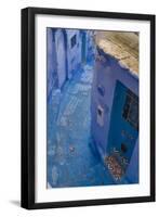 Blue House with Tiled Doorstep, Chefchaouen, Near the Rif Mountains, Morocco-Natalie Tepper-Framed Photo