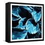 Blue Hue Leaves Two-Milli Villa-Framed Stretched Canvas
