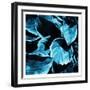 Blue Hue Leaves Two-Milli Villa-Framed Art Print