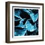 Blue Hue Leaves Two-Milli Villa-Framed Art Print