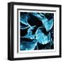 Blue Hue Leaves Two-Milli Villa-Framed Art Print