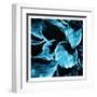 Blue Hue Leaves Two-Milli Villa-Framed Art Print