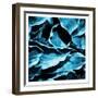 Blue Hue Leaves-Milli Villa-Framed Art Print